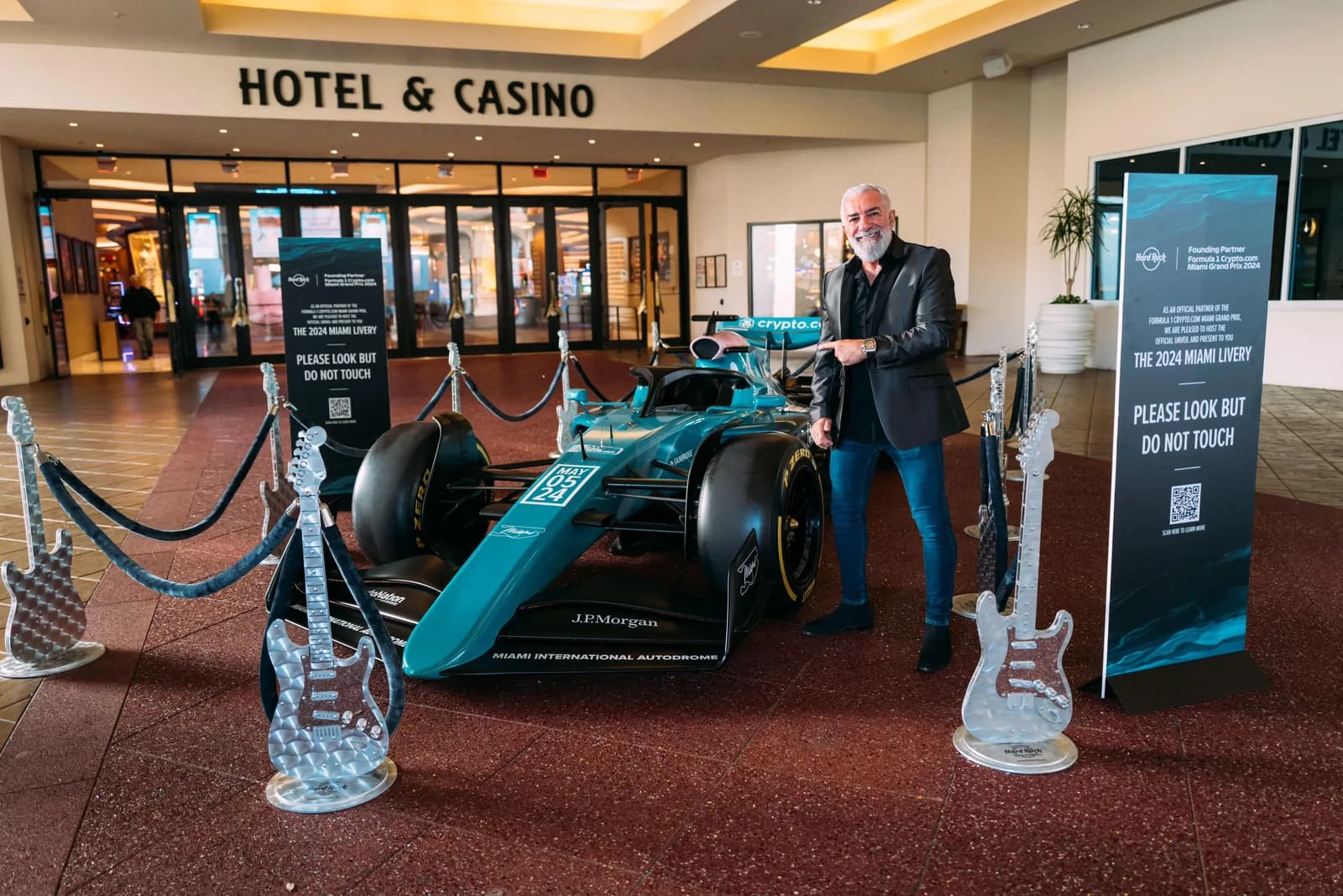 Aston Martin F1 livery installed by Imprint Miami at Hard Rock Hotel